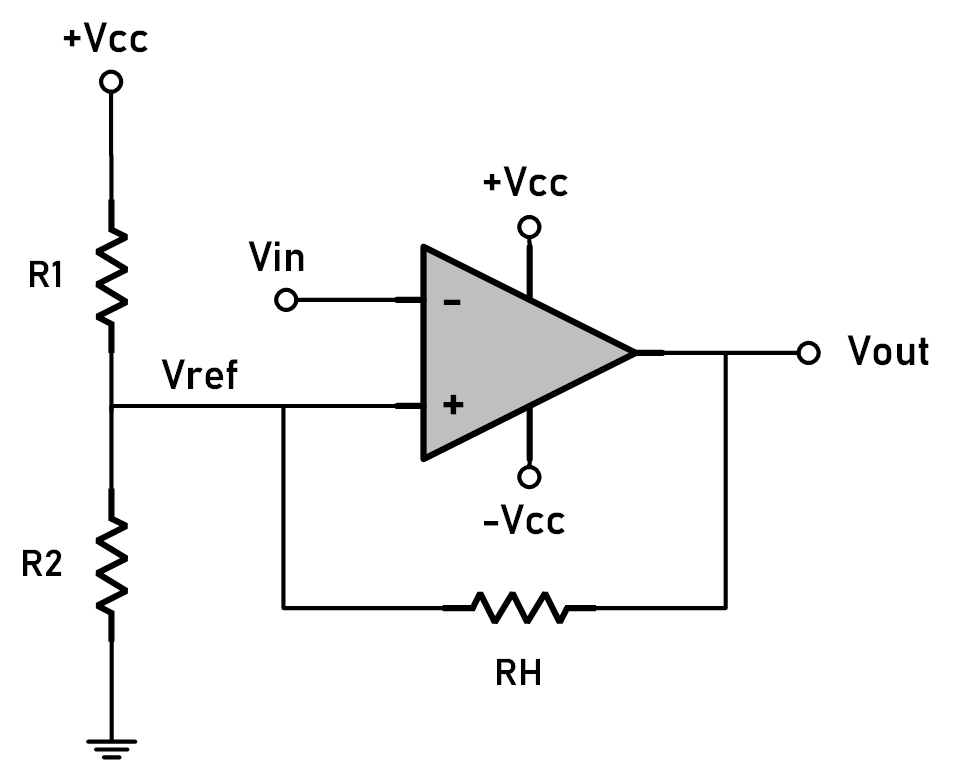 image of op-amp voltage comparator circuit