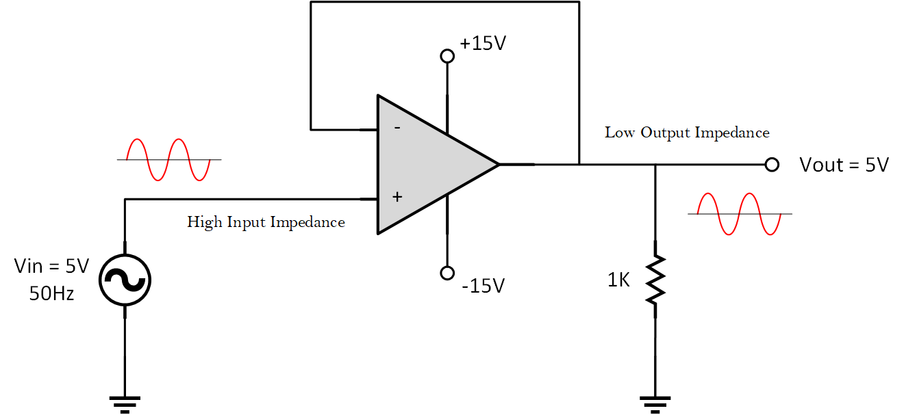 image of voltage follower (buffer) circuit