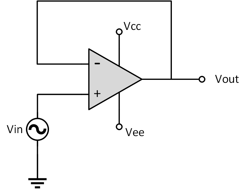 image of voltage follower op-amp